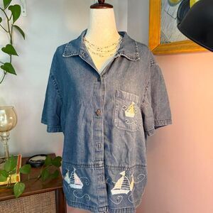 Jane-ashley Women's Blue and Navy Shirt